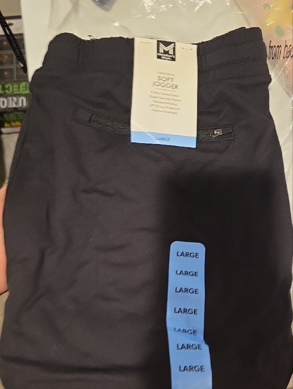 Men's Black Soft Jogger Pants by Mainstays - Large - Picture 5 of 5